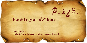 Puchinger Ákos névjegykártya