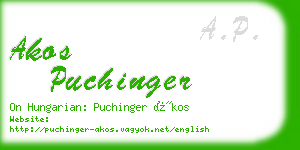 akos puchinger business card